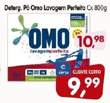 Cercadão Deterg. po Omo Lavagem Perfeita cx 800g oferta