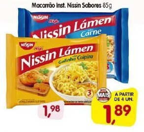 Cercadão Macarrao Inst. Nissin sabores 85g oferta