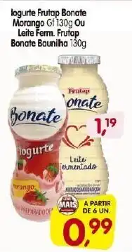 Cercadão Iogurte Frutap Bonate Morango gf 130g ou Leite Ferm. Frutap Bonate Baunilha 130g oferta
