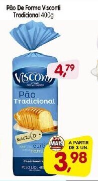 Cercadão Pao de Forma Visconti Trad. 400g oferta