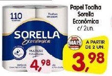 Cercadão Papel Toalha Sorella Economica c/ 2 un. oferta
