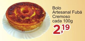Rossi Supermercado Bolo Artesanal Fuba Cremoso cada 100g oferta