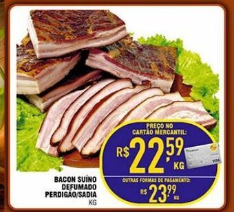 Bacon suíno defumado perdigão/sadia kg