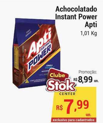 Stok Center Achocolatado Instant Power Apti 1,01kg oferta
