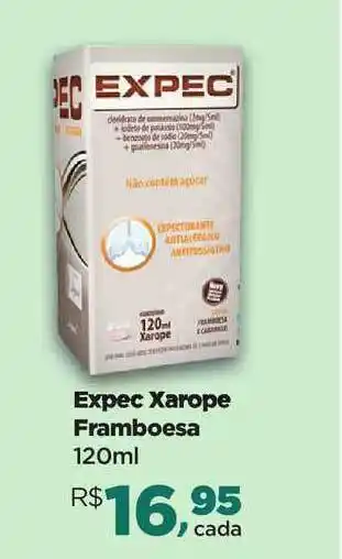 Farmácias Nissei Expec Xarope Framboesa 120ml oferta