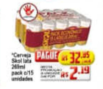 Ricoy Supermercados Cerveja Skol Lata 269ml pack c/15 unidades oferta
