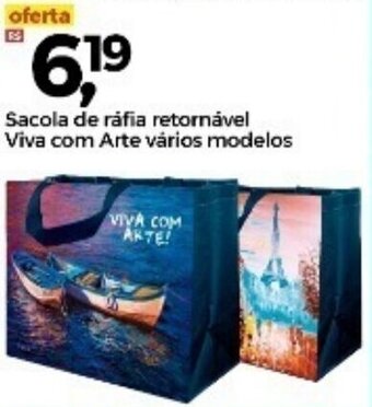 Sacola de rafia retornavel viva com Arte! varias cores