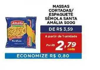 Bahamas Mix Massas Cortadas Espaguete Sêmola Santa Amália 500g oferta
