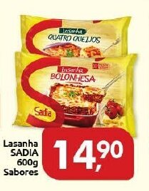 Supermercados Nori Lasanha Sadia 600g (sabores) oferta