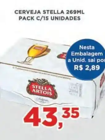 Supermercados Mundial Cerveja Stella 269ml pack c/15 unidades oferta