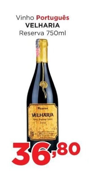 Supermercados Mundial Vinho Portugues Velharia Reserva 750ml oferta