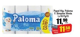 Higa's Supermercado Papel Hig. Paloma F. Simples 30mts Lv 16 Pg 15 oferta