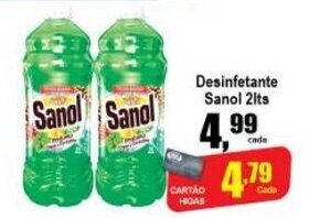 Higa's Supermercado Desinfetante Sanol 2L oferta