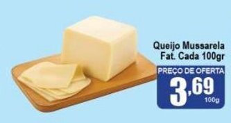 Higa's Supermercado Queijo Mussarela Fat. cada 100g oferta