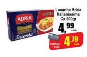 Lasanha Adria Italianissima cx 500g