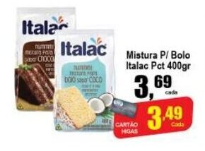 Higa's Supermercado Mistura p/ Bolo Italac pct 400g oferta