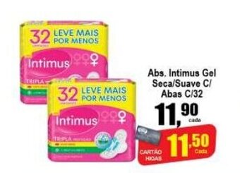 Higa's Supermercado Abs. Intimus Gel Seca/ Suave c/ Abas c/32 oferta