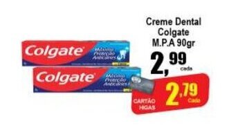 Higa's Supermercado Creme Dental Colgate MPA 90g oferta