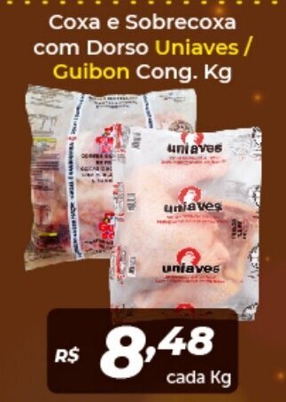 Atakarejo Coxa e Sobrecoxa com Dorso Uniaves/ Guibon cong. 1kg oferta
