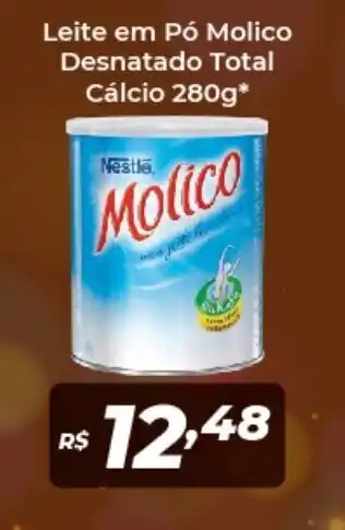 Atakarejo Leite em po Molico Desnatado Total calcio 280g oferta
