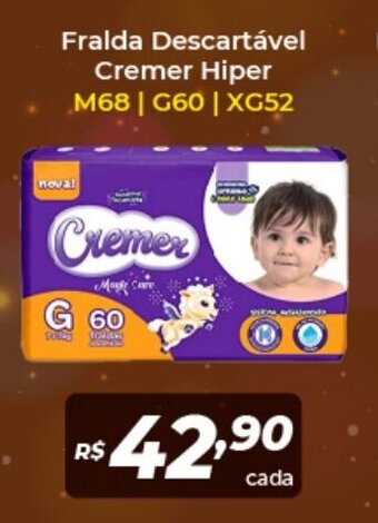 Atakarejo Fralda descartavel Cremer Hiper oferta