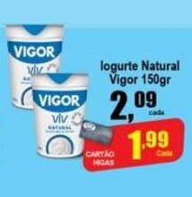 Higa's Supermercado Iogurte Natural Vigor 150g oferta