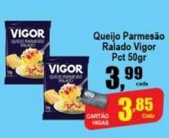Higa's Supermercado Queijo Parmesao Ralado Vigor pct 50g oferta