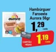Hamburguer Faroeste Aurora 56g