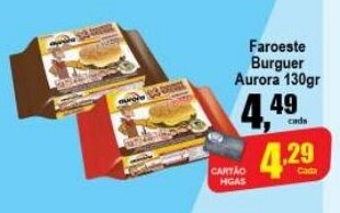 Higa's Supermercado Faroeste Burguer Aurora 130g oferta