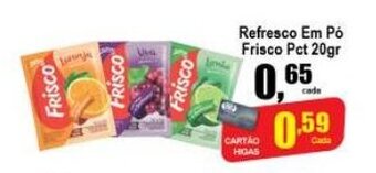 Higa's Supermercado Refresco em po Frisco Pct 20g oferta