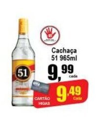 Higa's Supermercado Cachaca 51 965ml oferta
