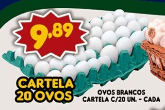 Supermercados Cristal Ovos Brancos Cartela c/20 un- cada oferta