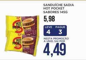 Apoio Mineiro Sanduíche Sadia Hot Pocket Sabores oferta