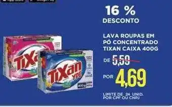 Apoio Mineiro Lava Roupas Em Pó Concentrado Tixan Caixa 16% Desconto oferta