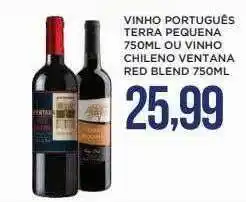 Apoio Mineiro Vinho Português Terra Pequena Ou Vinho Chileno Ventana Red Blend oferta