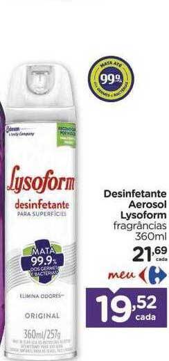 Carrefour Desinfetante Aerosol Lysoform Fragrâncias oferta