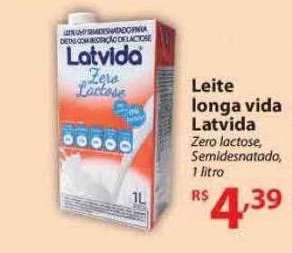 Leite Longa Vida Latvida Zero Lactose Semidesnatado