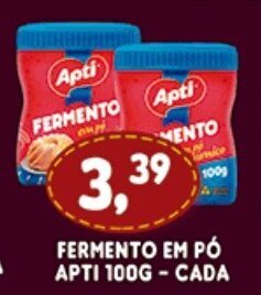Supermercados Cristal Fermento em po Apti 100g cada oferta