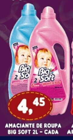 Supermercados Cristal Amaciante de roupa Big soft 2L cada oferta