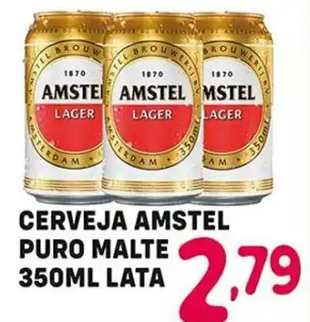 Bom Dia Cerveja Amstel Puro Malte Lata 350ml oferta