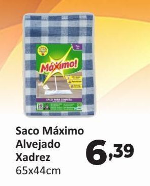Saco máximo alvejado xadrez 65x44cm