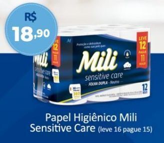 Peruzzo Papel higiênico mili sensitive care oferta