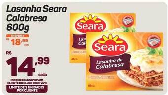 Rede Vivo Lasanha Seara Calabresa oferta