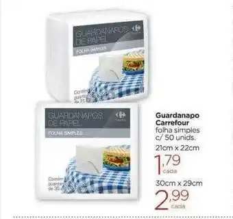 Carrefour Market Guardanapo Carrefour Folha Simples C 50 21cm X 22cm 30cm X 29cm oferta