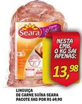 Bom Dia Linguica de carne Suina Seara 1kg oferta