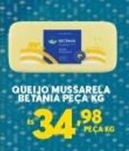 Atacadão Centro Sul Queijo Mussarela Betania peca 1kg oferta