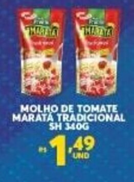 Atacadão Centro Sul Molho de Tomate Marata Trad. 340g oferta