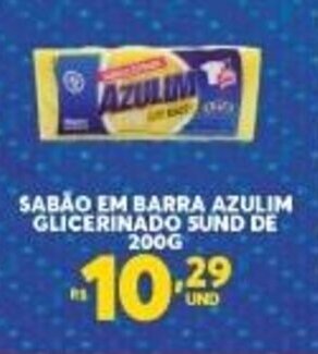 Atacadão Centro Sul Sabao em Barra Azulim Glicerinado 5und de 200g oferta