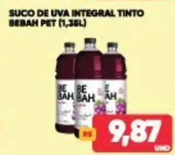 Tatico Suco de Uva Integral Tinto Bebah pet 1.35L oferta