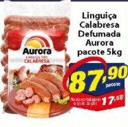 Vencedor Atacadista Linguica Calabresa Defumada Aurora pacote 5kg oferta